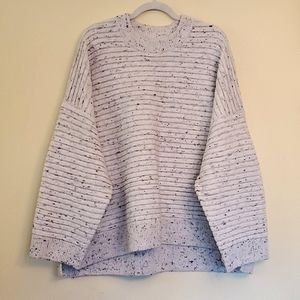 Madewell Ribbed/Ridged Knit Wool-blend Sweater Marled Cream size 4x NWT